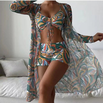 Swimsuit Women Three Piece Split Bikini Sexy High Waist Swimsuit