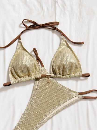 Bikini Backless Swimsuit Women Sexy Swimsuit Solid Color