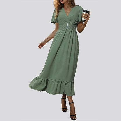 Summer Women Slim Fit Green Dress