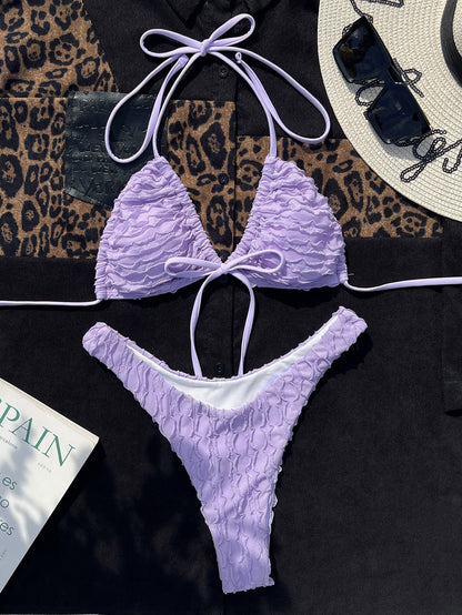 Split Swimsuit Three Dimensional Petals Bandage Sexy Bikini Swimsuit Bikini