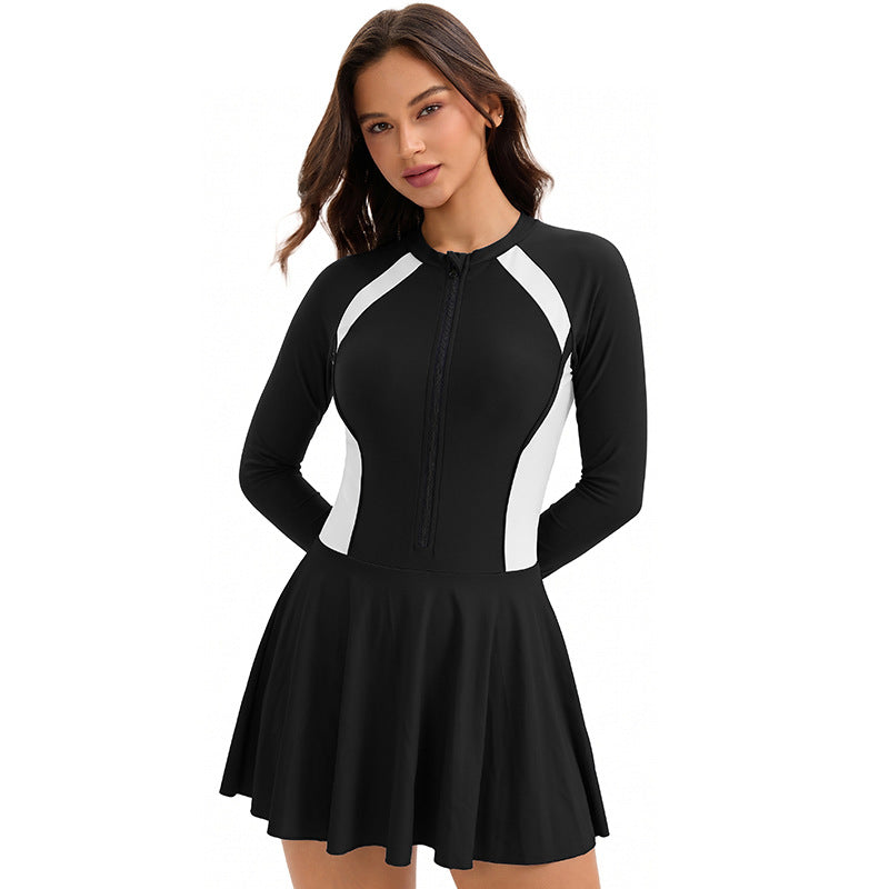Swimsuit Women Sports Dress Long Sleeved Sunscreen Conservative Swimsuit