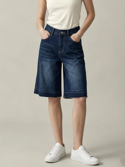 Retro Washed Loose Straight Spring Summer Women Denim Shorts