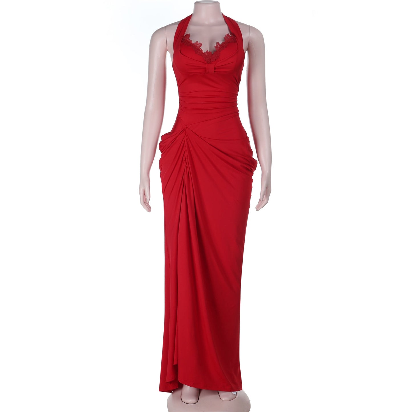Sexy Suspenders Halter Split Sexy Backless Women Dress