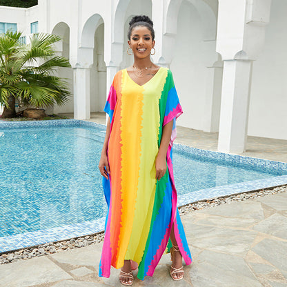 Beach Cover up Loose Robe Vacation Maxi Dress Swimsuit Outwear Women