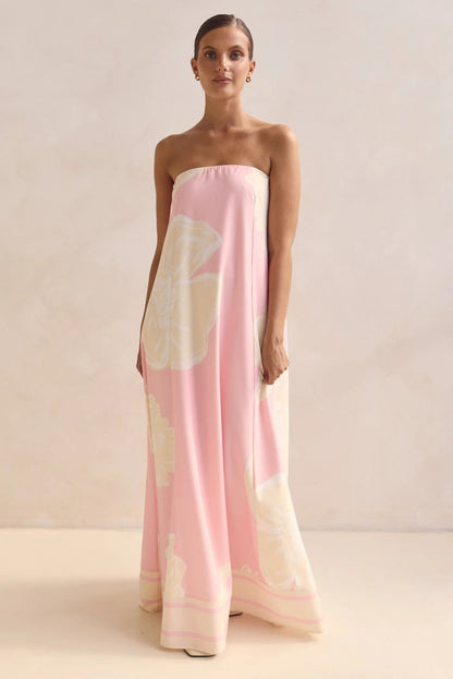 Summer Women Dress Sexy Bandeau One Shoulder Printed Dress