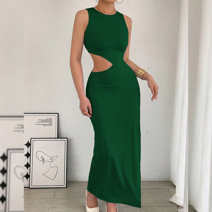Arrival Maxi Dress Women Sleeveless Hollow Out Cutout Slit Maxi Dress
