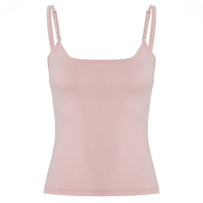 Solid Color Basic Double Joint Sling Women Sexy Girlish Slim Fit Slimming Wild Vest