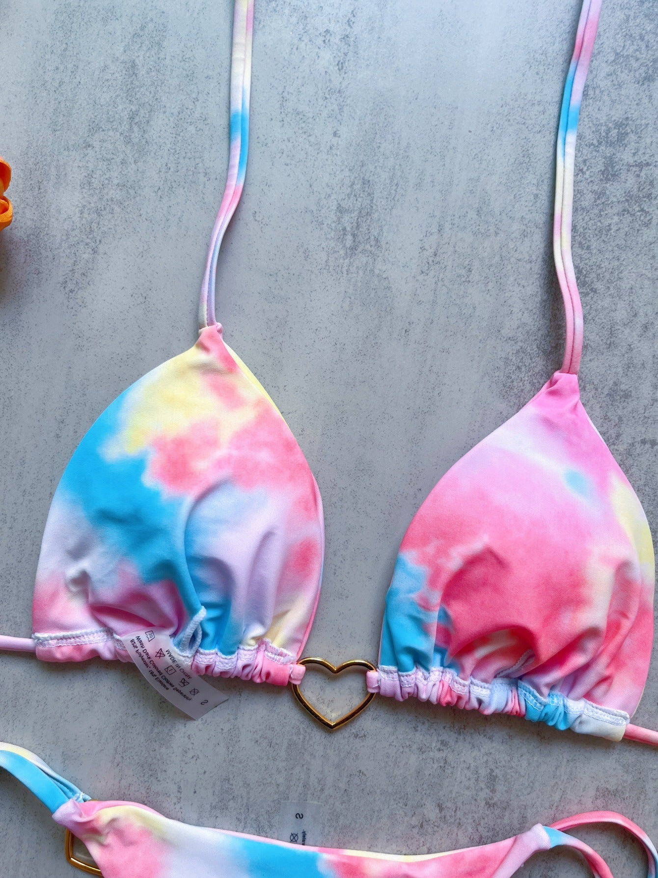 Floral Print Love Accessories Bikini Set Low Waist Lace up Biquini