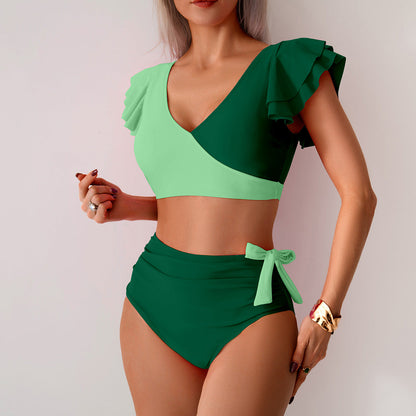 Bikini Split Swimsuit Women High Waist Swimming Trunks Bikini Swimsuit