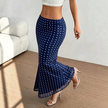 Summer Women Clothing Sexy Dot Mesh Skirt Slim Fit Sheath Skirt