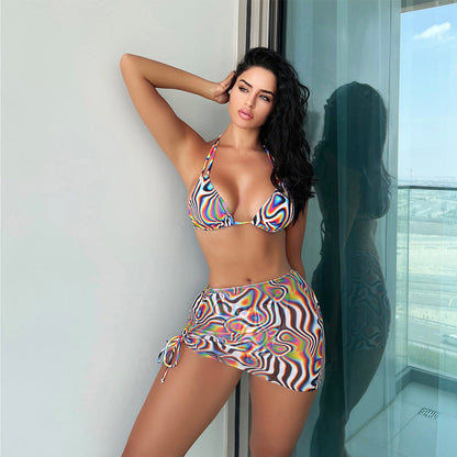 Swimsuit Women Sexy Bikini Rope Mesh Wansheng Colorful Bikini Swimsuit