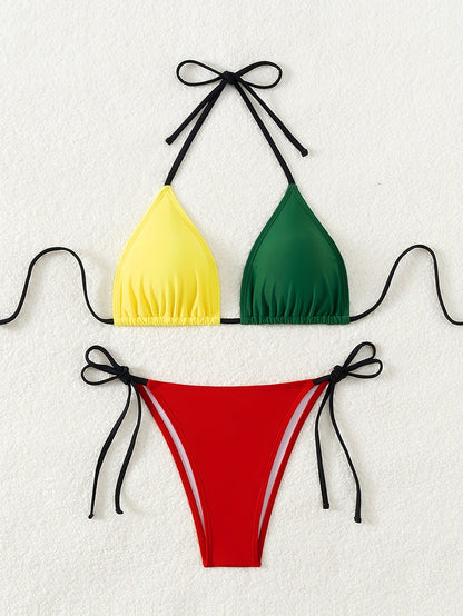 Bikini Sexy Split Swimsuit Color Matching Bikini Swimsuit Swimsuit Women