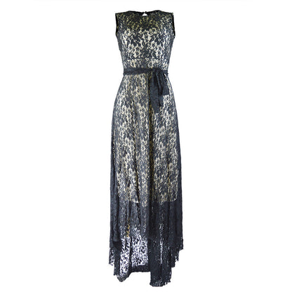 Dress Sexy Lace Stitching Front Short Back Long Party Dress for Women