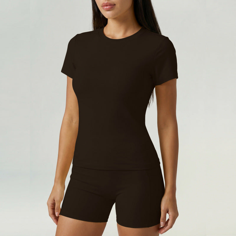 Yoga Clothes Women Two Piece Sets Spring T shirt Shorts Quick Dry Casual Women Sports Yoga Two Piece Sets
