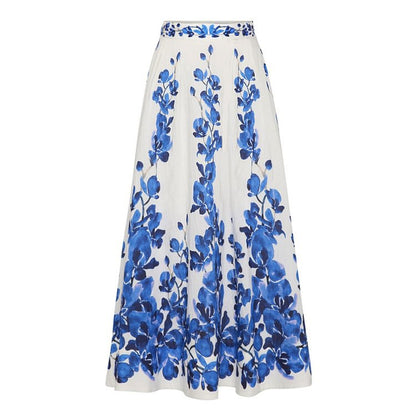 Printed High Grade High Waist Split Swimsuit Women Set Dress Bikini