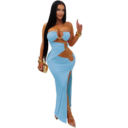 Women Sexy Tube Top Nightclub Party Sheath Dress