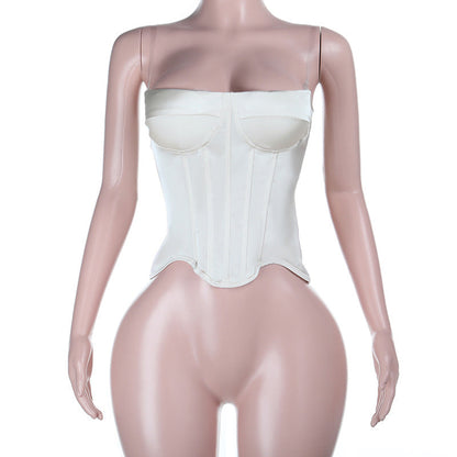 Satin Sexy Backless Tube Top Waist Top Women Sexy Vest