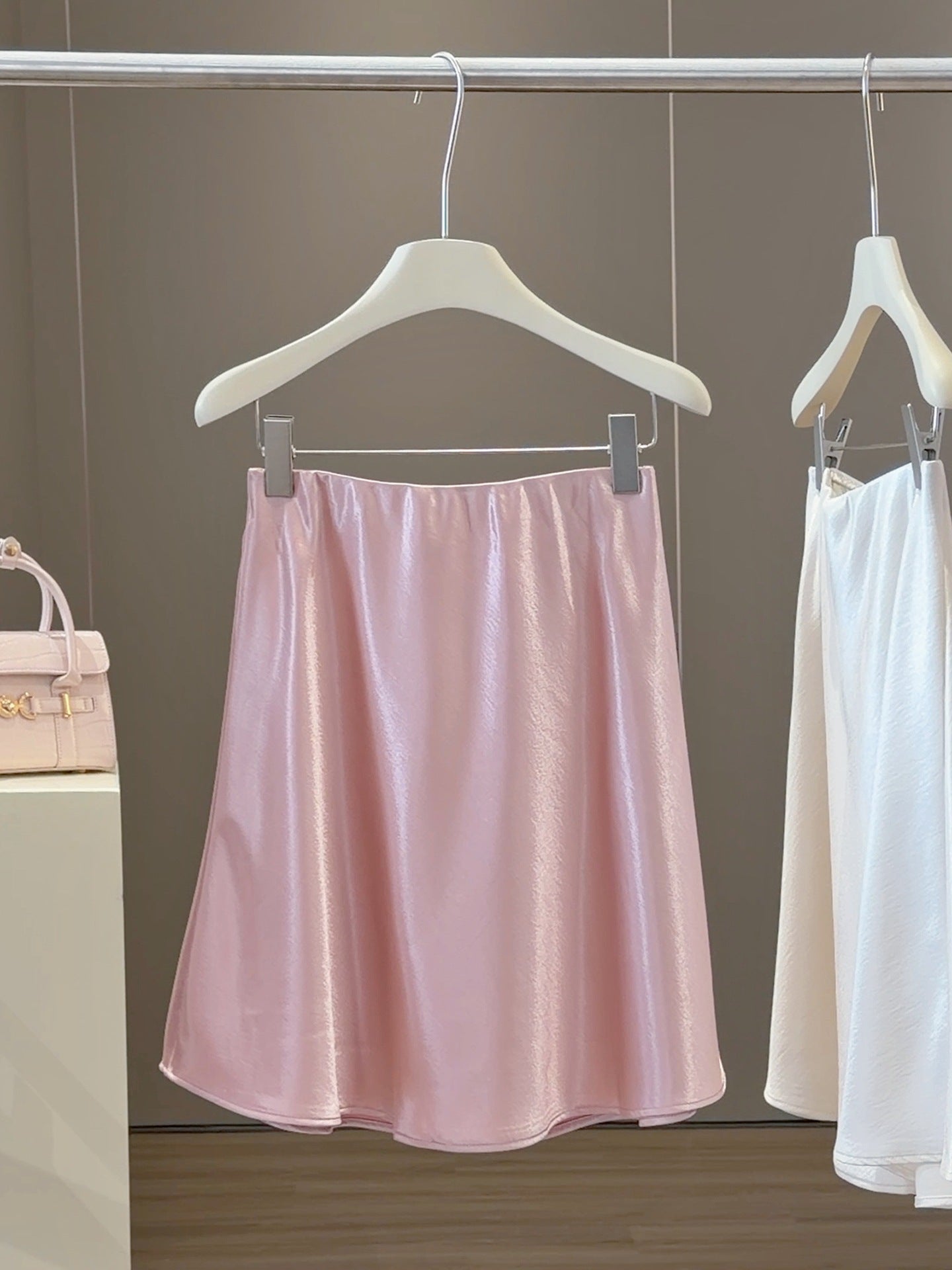 Graceful Satin Acetate Fishtail For Women Summer High Waisted Figure Flattering Draping A Line Sheath Short Skirt