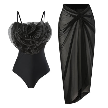 Covered Belly Backless Sexy Spring Swimsuit Women Chiffon Beach Dress