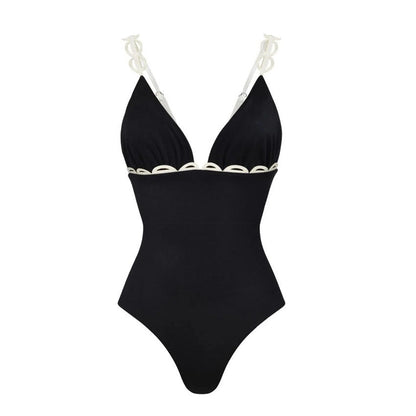 Swimsuit Black Niche High Grade Hollow Out Cutout Beach Pants One Piece Swimsuit Set Women