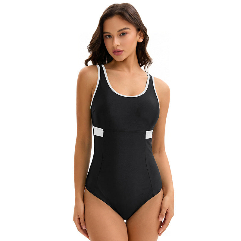 One Piece Swimsuit Ladies Conservative Sports Sexy Beauty Back Triangle Swimming