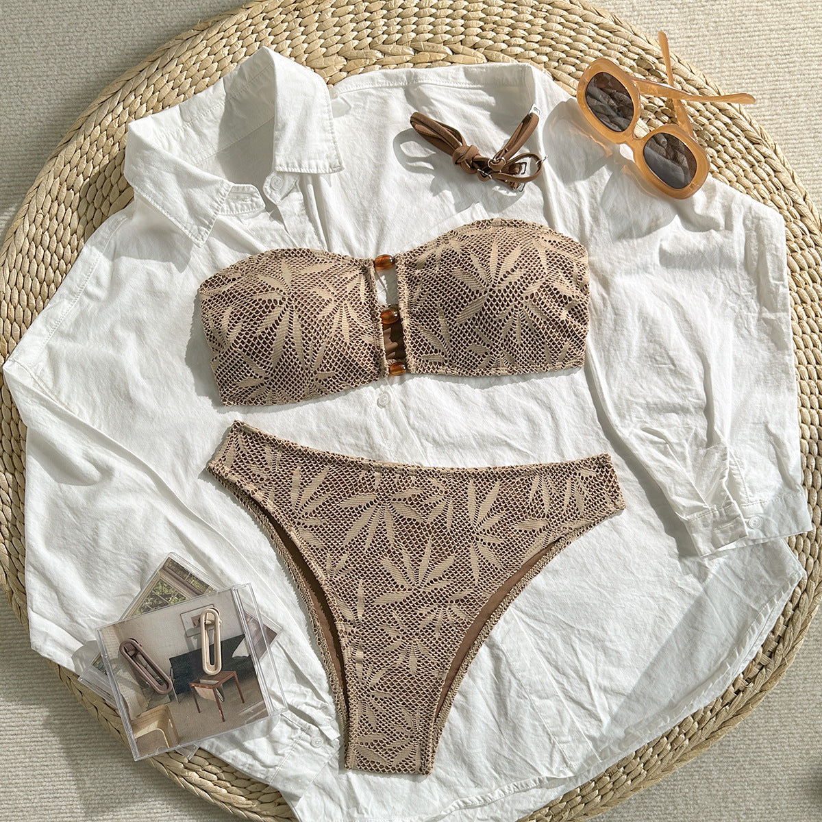 Wipe Sexy High Waist Chest Vacation Split Swimwear Bikini