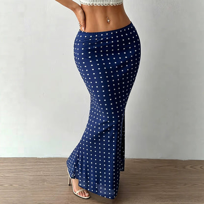 Summer Women Clothing Sexy Dot Mesh Skirt Slim Fit Sheath Skirt