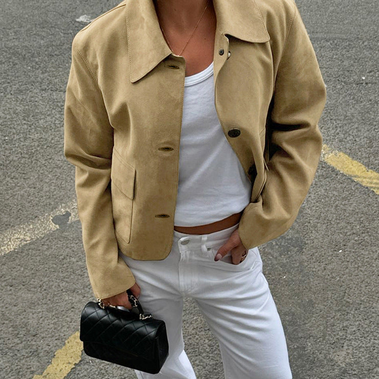 Suede Fall Women Clothing Jacket Coat Women Clothing