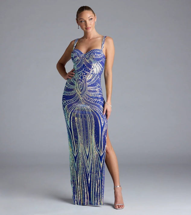 High End Sequined Pattern Sexy Sling Dress Cocktail Evening Dress Performance Dress