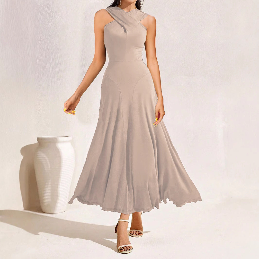 Spring Summer Sexy Girls Cross Chest Cover Women Dress