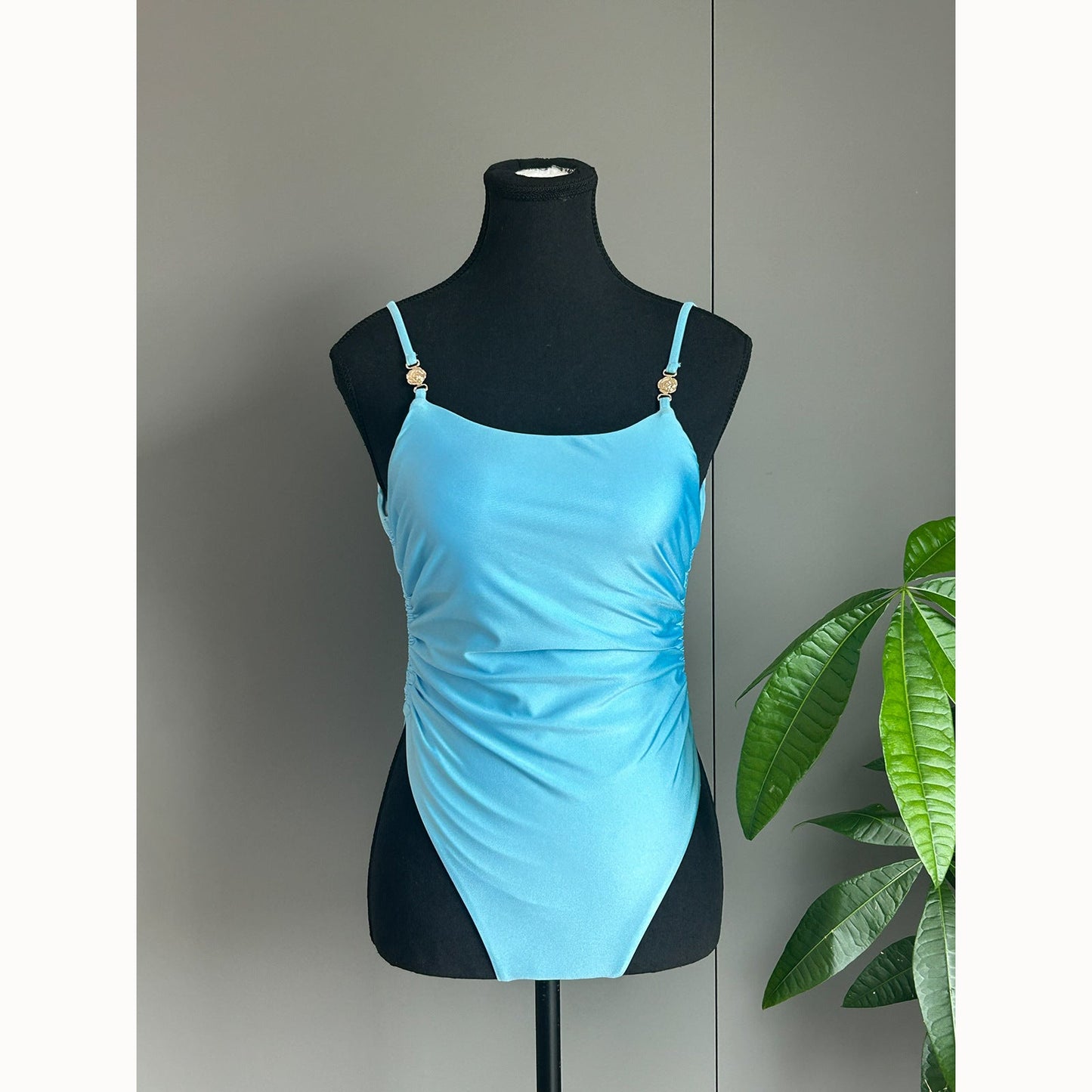 One Piece Swimsuit Women Solid Color Bikini Lady Sexy Swimwear Bikini Women