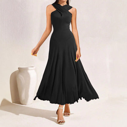 Spring Summer Sexy Girls Cross Chest Cover Women Dress