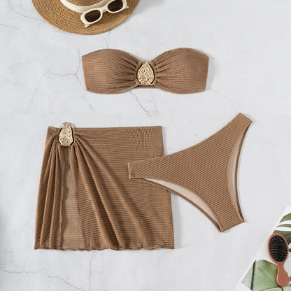 Spring Vacation Beach Three Piece Split Swimsuit Skirt