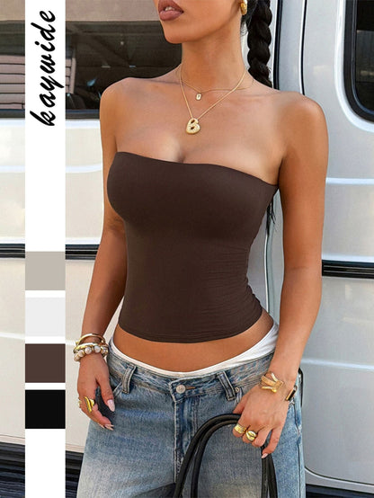Women Clothing Summer Sexy Tube Top Vest