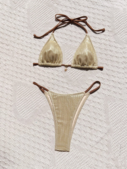 Bikini Backless Swimsuit Women Sexy Swimsuit Solid Color