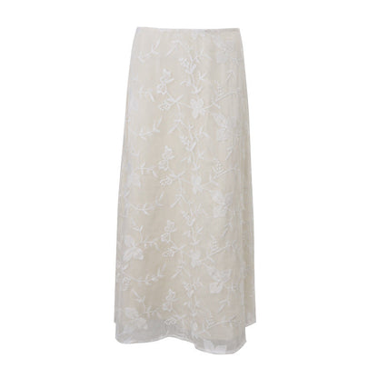 Women Clothing Summer Sexy Low Waist Crocheted Floral Slim Skirt