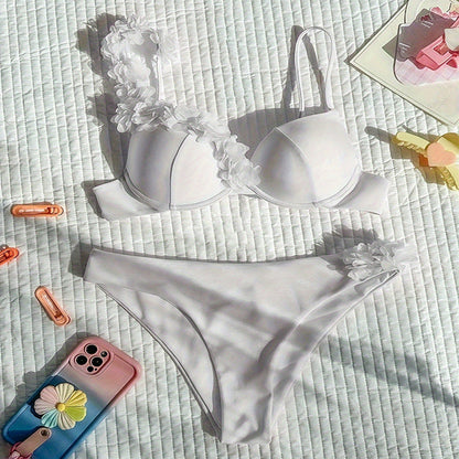 Hard Bag with Floral Sexy Bikini Swimsuit Spring Bikini Beach Swimsuit