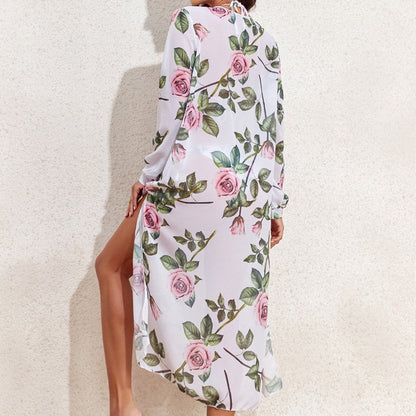 Bikini Swimsuit Three Piece Set Mesh Sunscreen Blouse Split Sexy Bikini