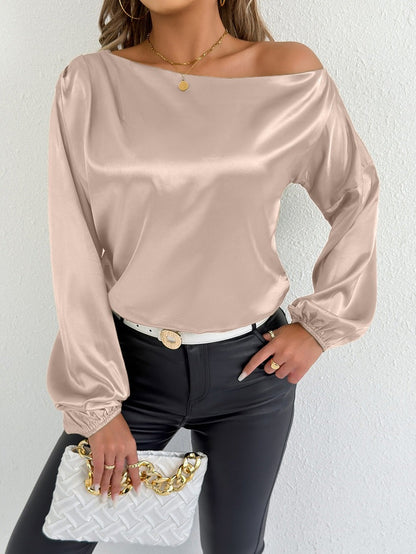 Women Clothing Summer Satin Shirt White Women Long Sleeve Satin Shirt