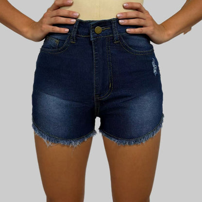 Stretch Slim Fit Ripped Tassel Women Jeans Denim Shorts