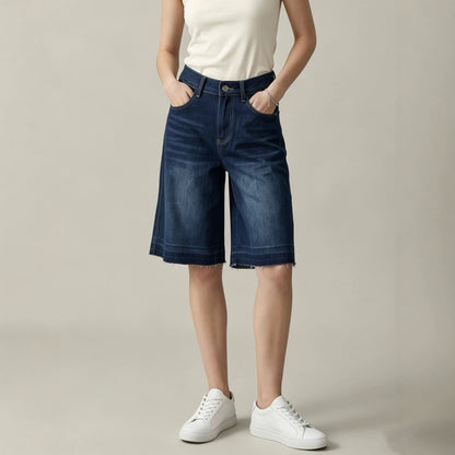 Retro Washed Loose Straight Spring Summer Women Denim Shorts
