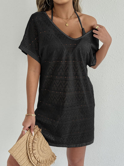 Women Beach Cover up Women Clothing Sexy Deep V Plunge Backless Slit Lace Dress Holiday Dress