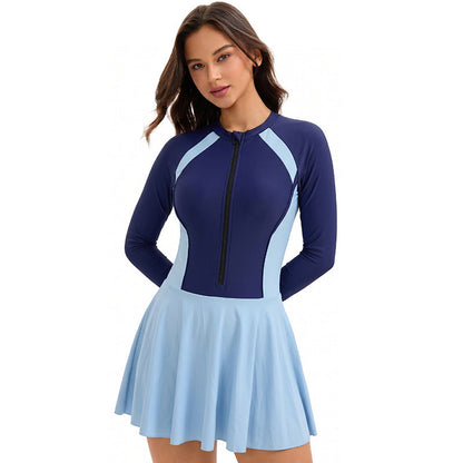 Swimsuit Women Sports Dress Long Sleeved Sunscreen Conservative Swimsuit