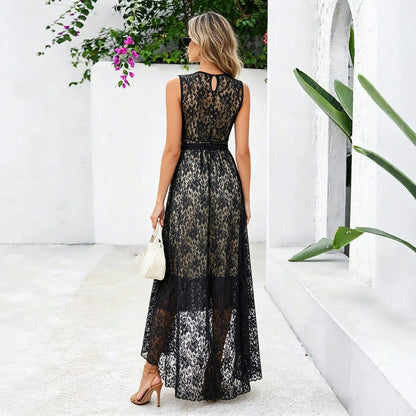 Dress Sexy Lace Stitching Front Short Back Long Party Dress for Women