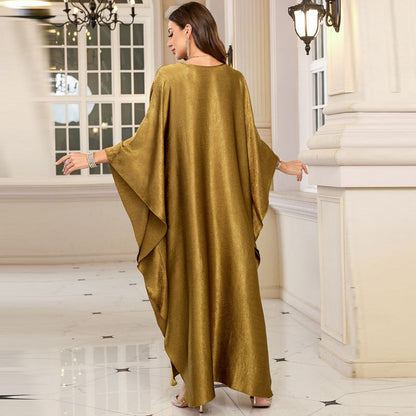 Gold Vacation Beach Coat Maxi Dress Women Loose Maxi Dress Swimsuit Blouse Sun Protective Clothing