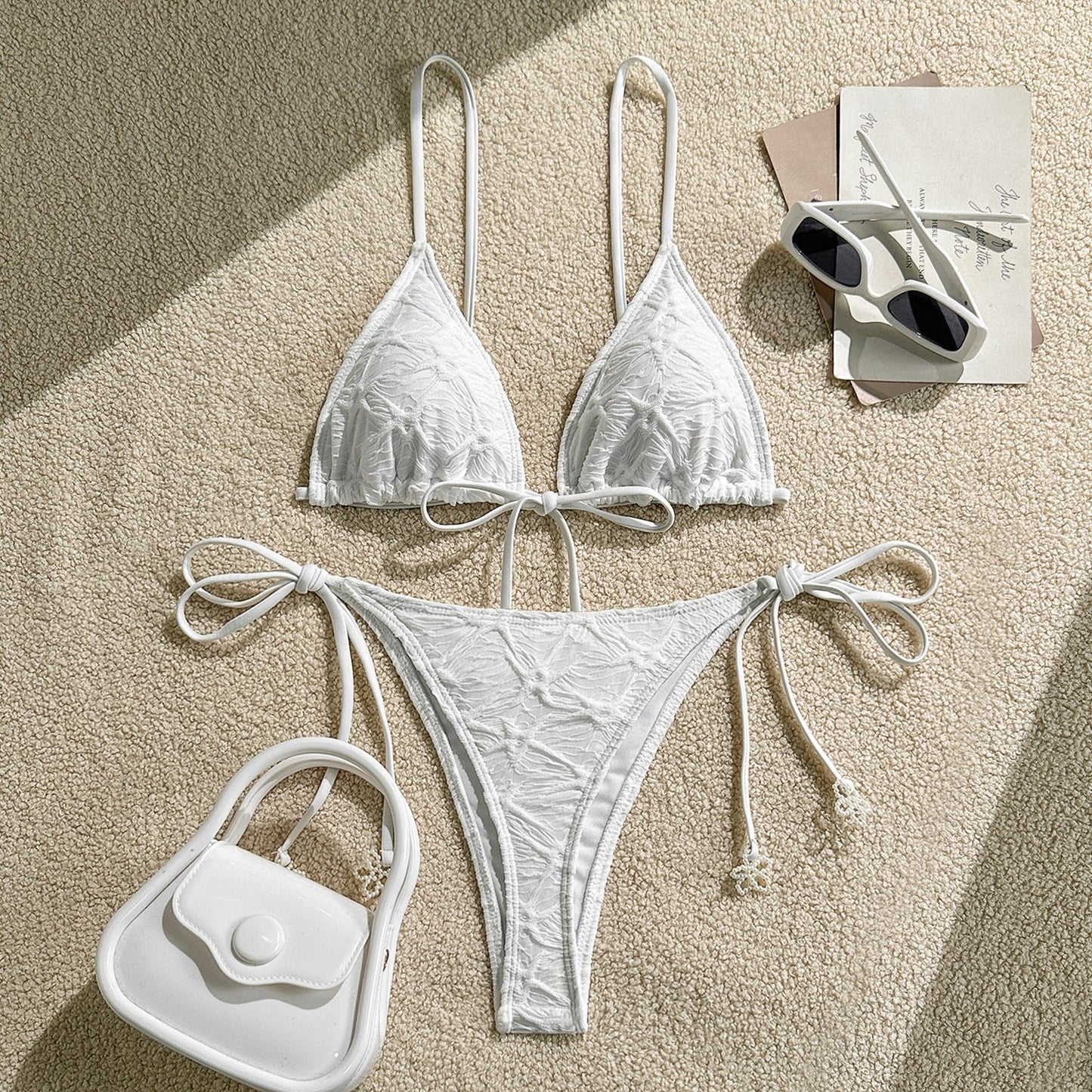 Sexy Halter Lace up Swimsuit Women Two Piece Bikini Bikini Swimsuit
