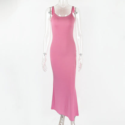 Summer Women Clothing Sexy Slim Fit Drape Sunken Stripe Strap Dress
