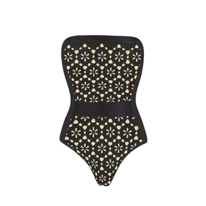 Swimsuit black laser Hollow Out Cutout high end swimsuit set women maxi dress one size fits all