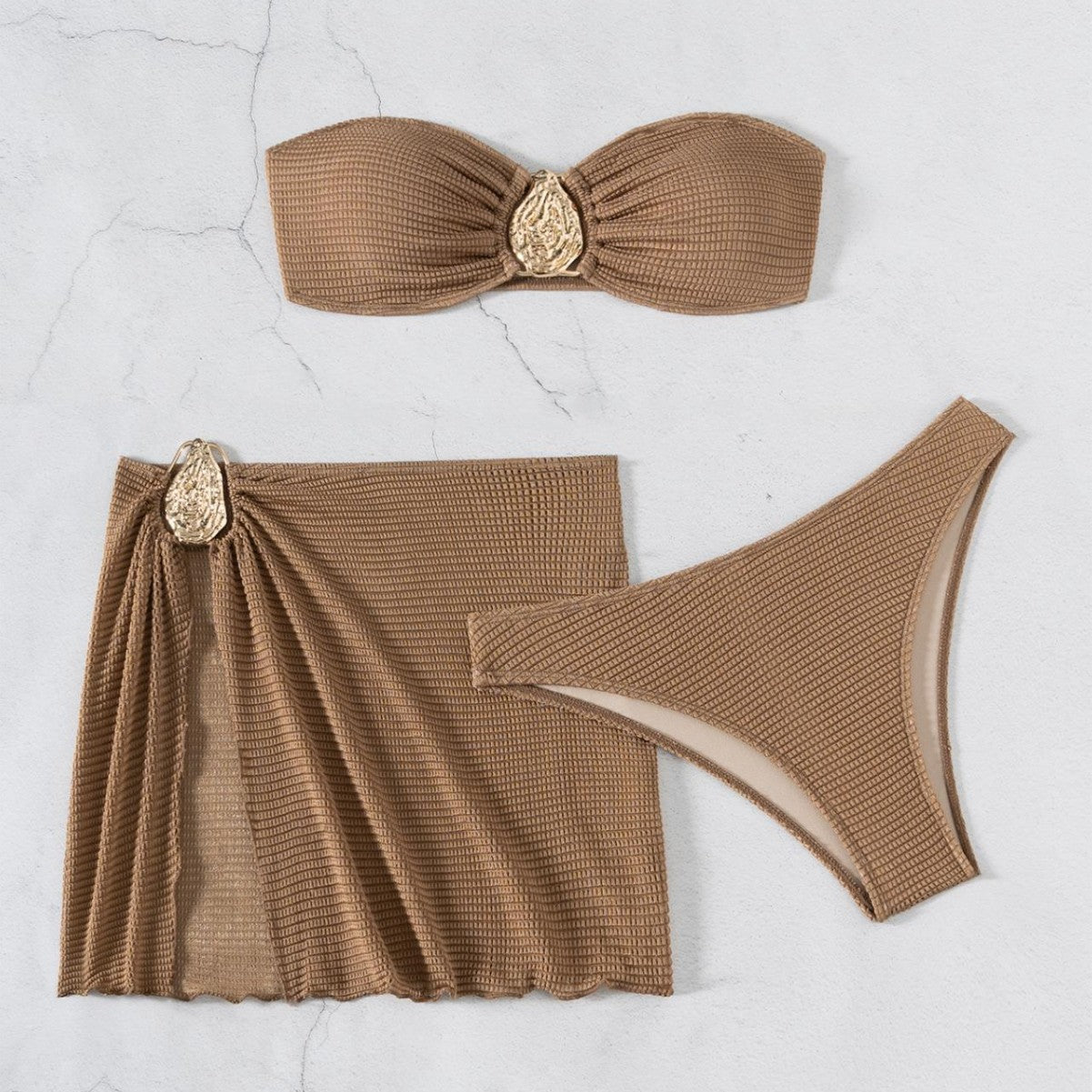 Spring Vacation Beach Three Piece Split Swimsuit Skirt