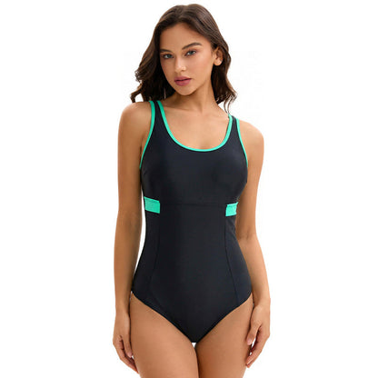 One Piece Swimsuit Ladies Conservative Sports Sexy Beauty Back Triangle Swimming